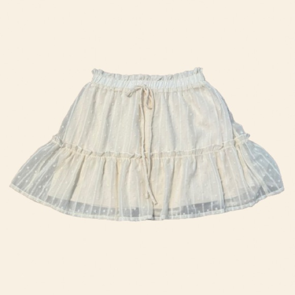 Altar’d State Cream Swiss Dot Mini Skirt Women’s Size XS NWT Coquette Ballet